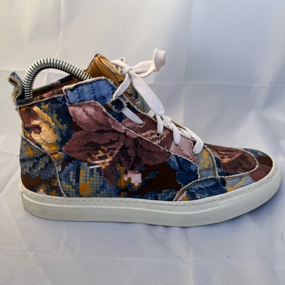 Raparo pixelated floral multicolor high tops, size EU W 37/6.5. Made in Italy. - Picture 2 of 9